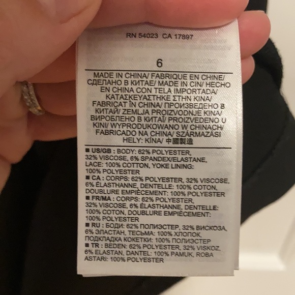 Banana republic black shift cocktail dress sz 6 - Picture 5 of 5